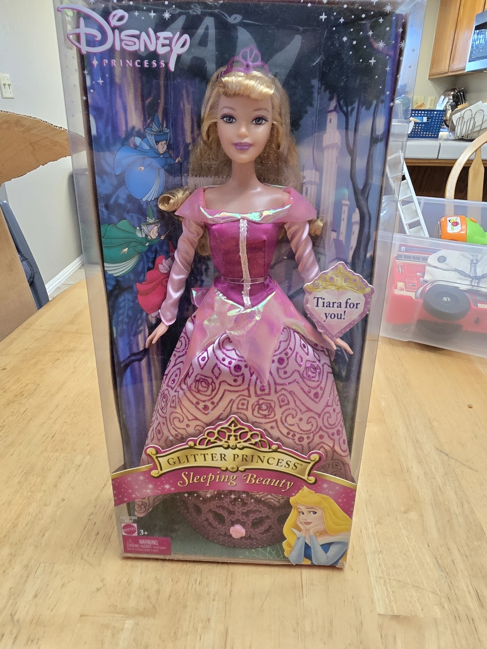 Disney Sleeping Beauty Pink Glitter Princess Doll with Tiara